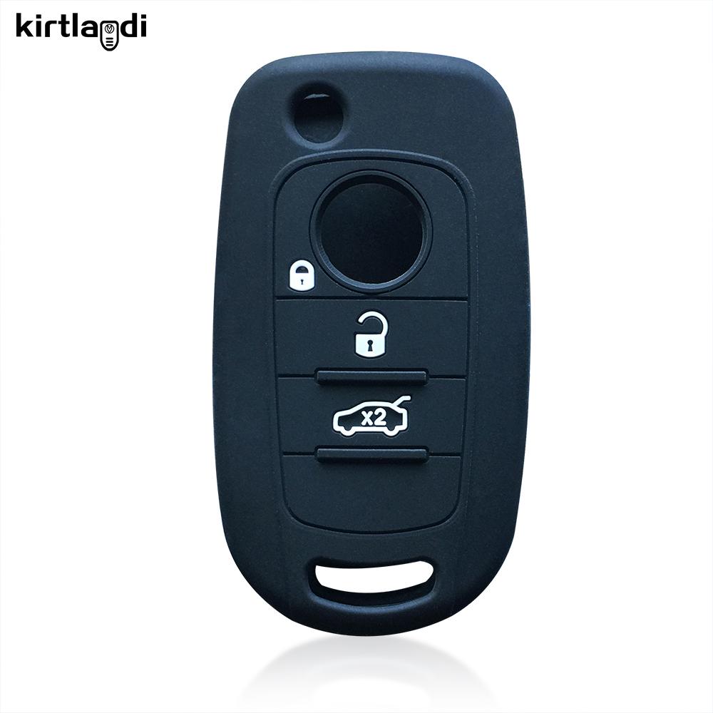 Силиконовый чехол для ключей Kirtlandi для Fiat Tipo с 3 кнопками, крышка для автомобильного ключа Fiat Tipo, складной держатель-брелок, аксессуары
