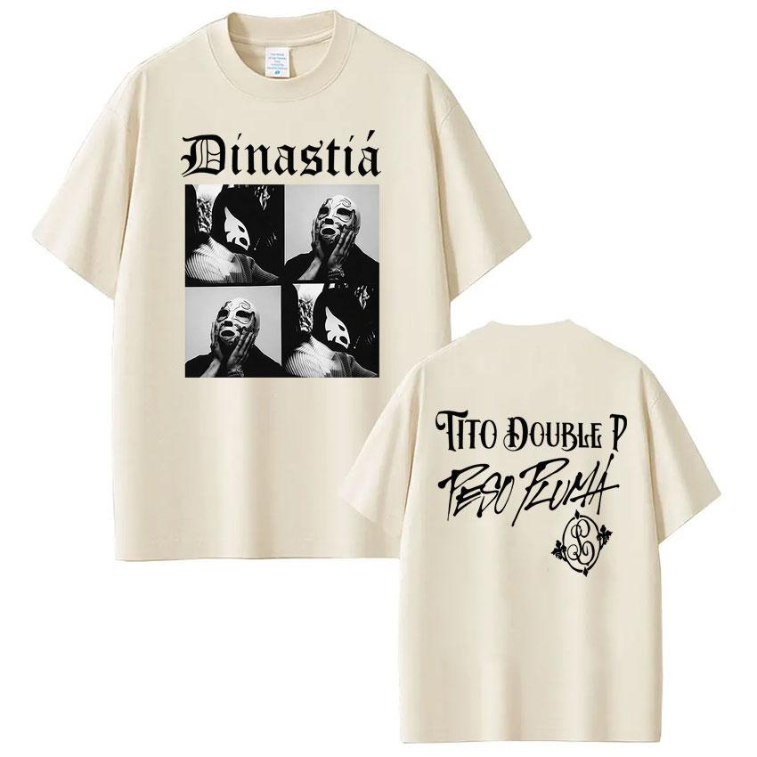 Rapper Peso Pluma Tito Double P Dinastia Album Vintage Print Tees Men Women Fashion Tshirts Gothic Punk Casual Cotton Tshirt