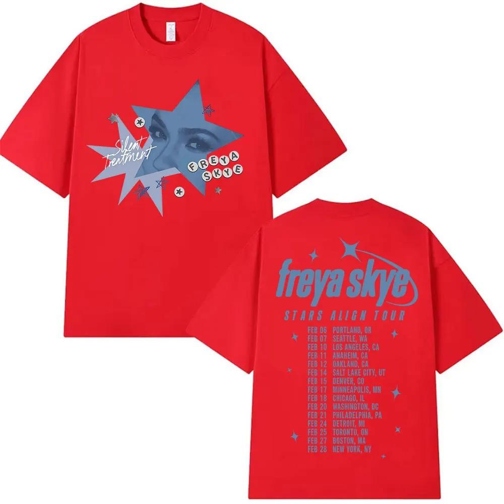 Freya Skye Stars Align Tour 2025 Fan Shirt Vintage Washed Cotton Unisex Loose Fit Pop Streetwear Women And Unisex Tshirts
