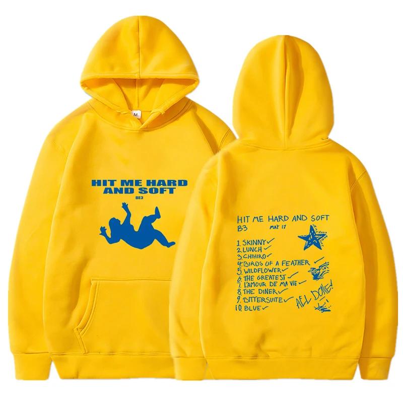 Мужские худи Весна Осень Billie Hit Me Hard and Soft с принтом Женская толстовка с круглым вырезом Европейский размер Повседневный пуловер Худи