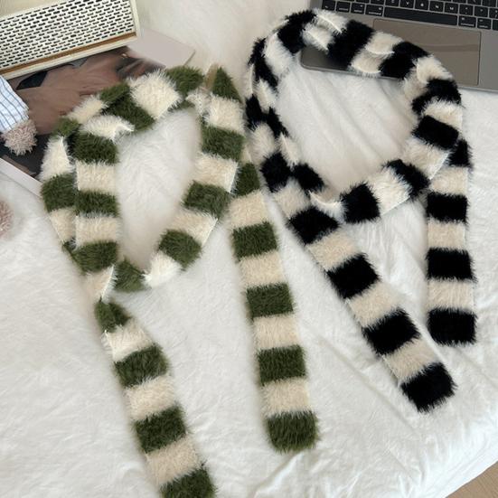 Женский длинный шарф с цветным полосатым принтом, тонкий длинный шарф для холодной погоды