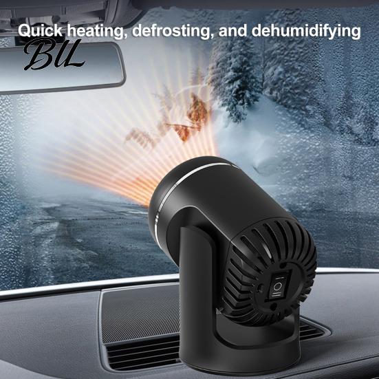 Vehicle Heating Device Portable Car Heater Defroster, 12V Compact Electric Fan for Warmer Auto Windshield Defogging, Desktop Space with Adjustable Air