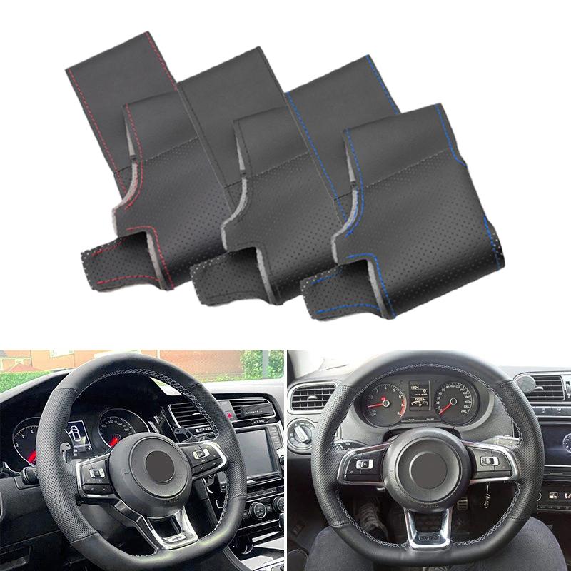 Для VW Golf 7 GTI Golf R MK7 Polo Scirocco 2015 2016 DIY ручная работа чехол на руль из перфорированной кожи автомобильные аксессуары