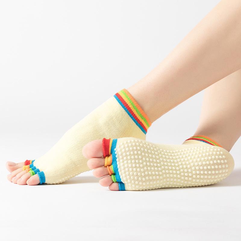 Colorful Open Toe Yoga & Dance Five-Finger Socks for Women