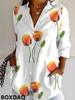 Women's New Elegant Blouse Autumn Fashion Women's Top Loose Flower Pattern Printed Button Long Sleeved Lapel Casual Shirts
