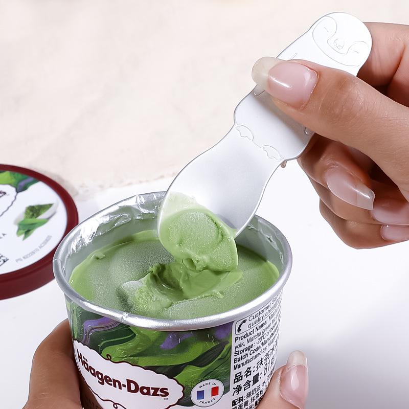 Japan Self-melting Type Ice Cream Spoon Aluminum Creative Cute Small Dessert Scoop Silver Pudding Cake Spoons Tableware