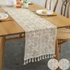 Crochet Hollow Lace Table Runner Tassels Beige 100% Cotton Tablecloth Nordic Romance Table Cover Coffee Runners