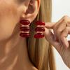 Винтажные серьги-подвески из смолы с драгоценными камнями, серьги из смолы и сплава, элегантные геометрические серьги, неправильной формы, милые серьги для пирсинга