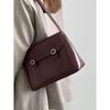 Fashion Niche Design New Lady Crossbody Bag Retro Wine Red HK Style Messenger Bag High-Grade Large Capacity Shoulder Pack
