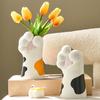 Ваза в виде кошачьей лапки, смоляное украшение для рабочего стола, цветочный горшок в виде кошачьей лапки, держатель для ручек, держатель для цветов для домашнего обеденного стола, книжной полки, декор стола