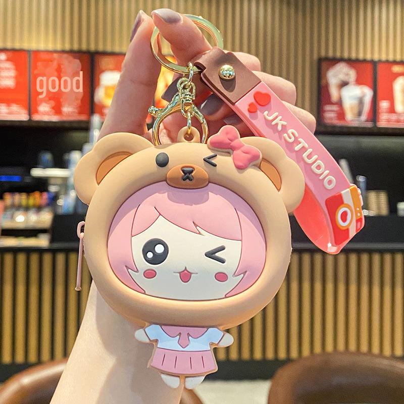 Силиконовый кошелек для монет и брелок для наушников в виде медведя для девочек