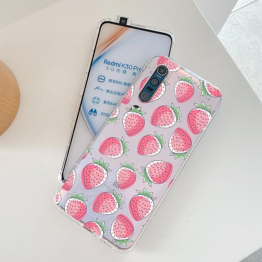 Милый чехол для телефона с клубникой для Samsung S 20 21 22 23 для Redmi Note7 8 9 10 для Huawei P20 30 40 Прозрачный чехол