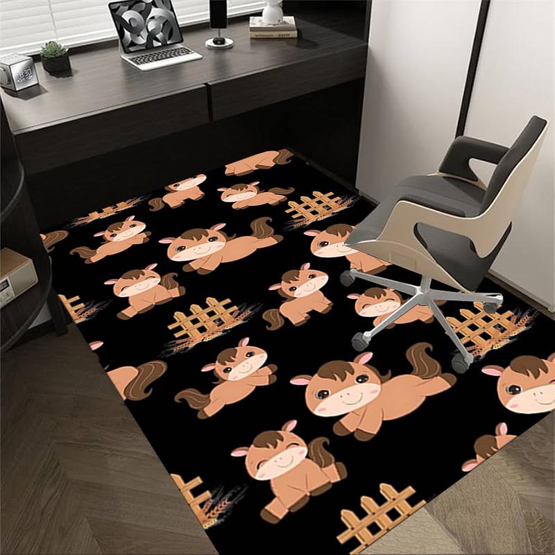 1PC Horse Farm Non-Slip Floor Carpet Compatible for Office&Living Room&Bedroom&Dining room - Flat-Weave Machine-O355
