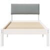 Bed Frame in White and Light Grey 75 x 190 cm Solid Pine Wood