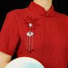 Retro Chinese Cheongsam Press Placket Pendant Silver Lock Tassel High-end Temperament Women's Antique Hanfu Exquisite Accessories Pendant