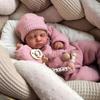 Lifelike 49cm Asleep Reborn Baby Doll LouLou Full Vinyl Body Newborn Babies Doll 3D Painted Skin Realistic Simulation Doll Parent-child Companion Toys