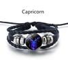 12 Constellation Luminous Weave Leather Bracelet Charm Bracelet Men Women Fashion Multilayer Zodiac Signs Bracelet Birthday Gifts MIT