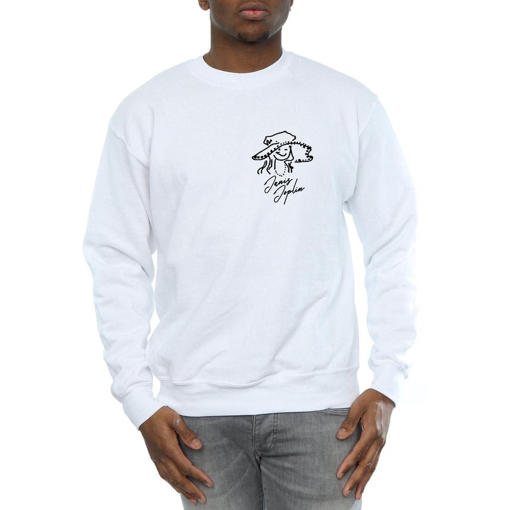 Janis Joplin Mens Outline Sketched Sweatshirt