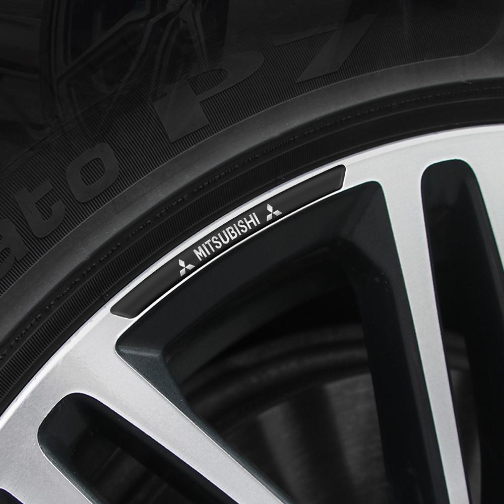 vdpc7 4Pcs Aluminum Car Wheels Rim Stickers Decor Accessories For Mitsubishi 9 Ralliart EX ASX L200 Colt Outlander Pajero Lancer Cross