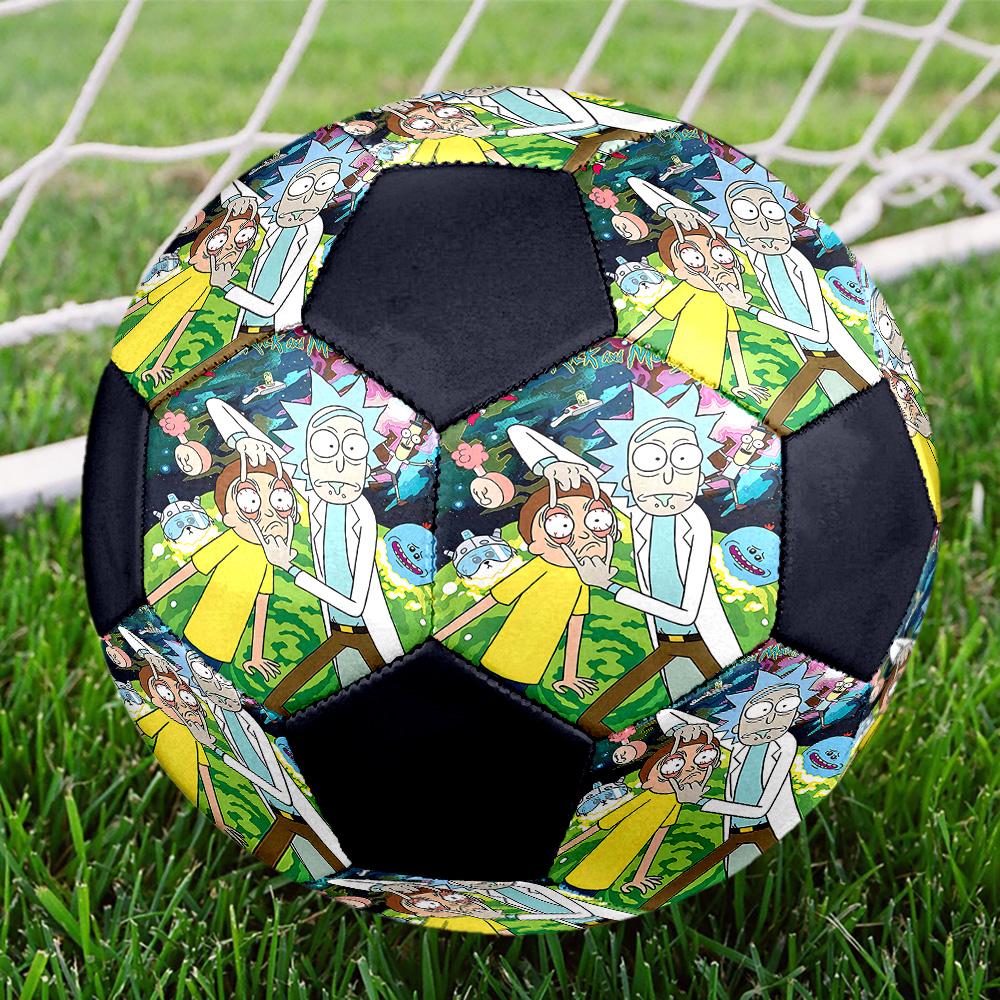 Morty Rick Indoor Soccer Ball Colorful All Ages Size 5 Machine Stitched PVC Competition Ready Durable High-Bounce