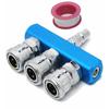 Uregish Air Coupler, Compressor, 2-Pole/3-Pole Branch Connection, Socket with Sealing Tape (3-Pole)