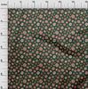 oneOone Cotton Flex Dark Green Fabric Asian Retro Floral  Sewing Craft Projects Fabric Prints By Yard 40 Inch