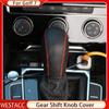 Leather Car Gear Shift Collars Gear Shift Knob Cover for VW Jetta MK6 MK5 Golf 7 MK7 Bora Tiguan Polo 2014 - 2017