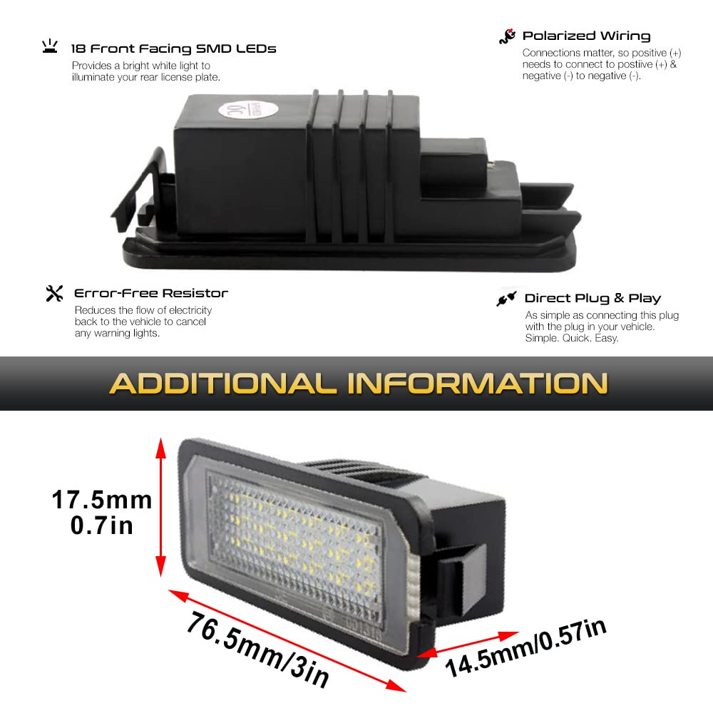 2pcs 24SMD LED License Plate Light Kit for Porsche Boxster, Cayman, Carrera, and Cayenne (987/997/958)