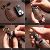 Leather Car Remote Key Case Cover Shell  for Ford Fusion Mondeo Mustang F 150 Explorer Edge 2015 2016 2017 2018