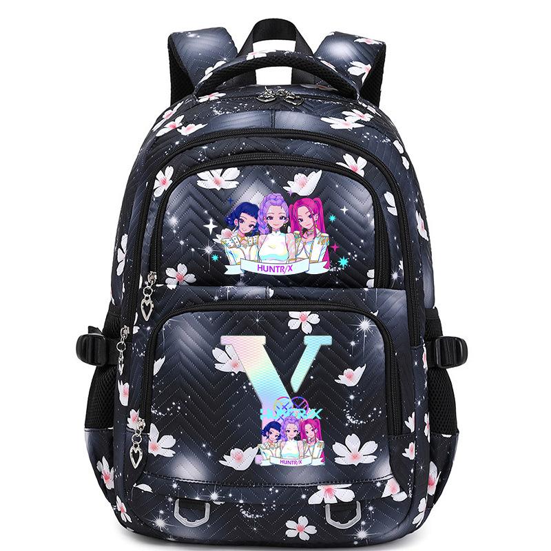 Animation Cartoon Letter Printing Large Capacity Shoulder Bag Lightweight Primary And Secondary School Students Leisure Schoolbag