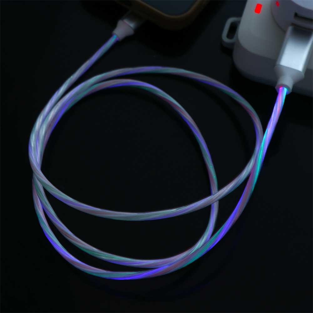 Type C LED USB C Wire Micro USB Fast Charging Data Line Type C Data Cord Mobile Phone Charging Cables Glowing Cable Charge Wire