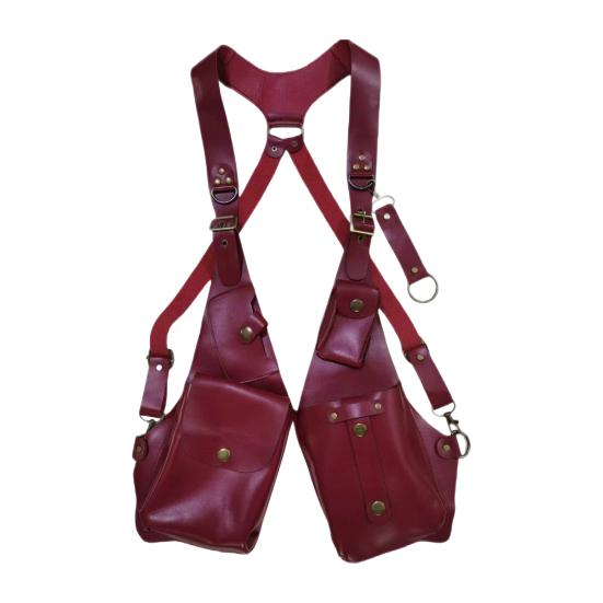 Сумка-слинг, противоугонная сумка-ремень в средневековом стиле стимпанк, кошелек из гладкой искусственной кожи, регулируемый ремень, декор из заклепок, сумка через плечо на две руки