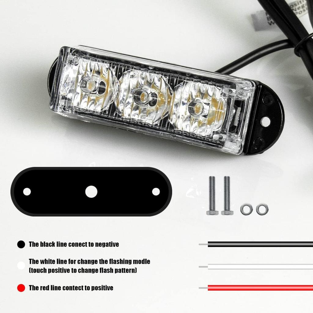 FXC (2 шт. 3-Светодиодный стробоскоп Фиолетовый Водонепроницаемый Аварийный маяк Мигалки, Предупреждающая полоса Purishion 12 различных режимов мигания Автомобиль Внедорожник Пикап Фургон…