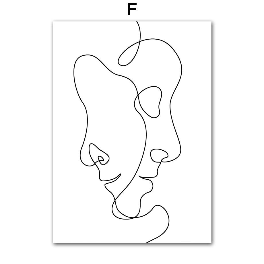 Настенная картина на холсте, линия тела девушки, черно-белые минималистичные постеры на скандинавскую тему и принты, настенные панно для декора гостиной