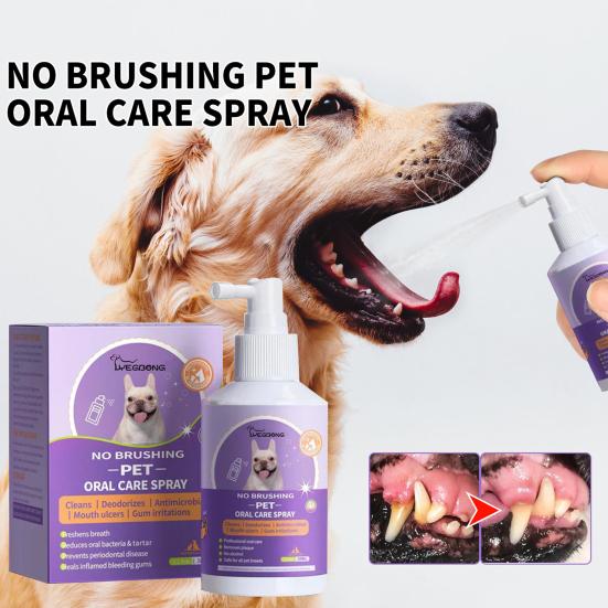 50 мл спрей для полости рта для домашних животных, натуральные материалы, безопасные ингредиенты, спрей для чистки зубов для домашних животных, кошек и собак
