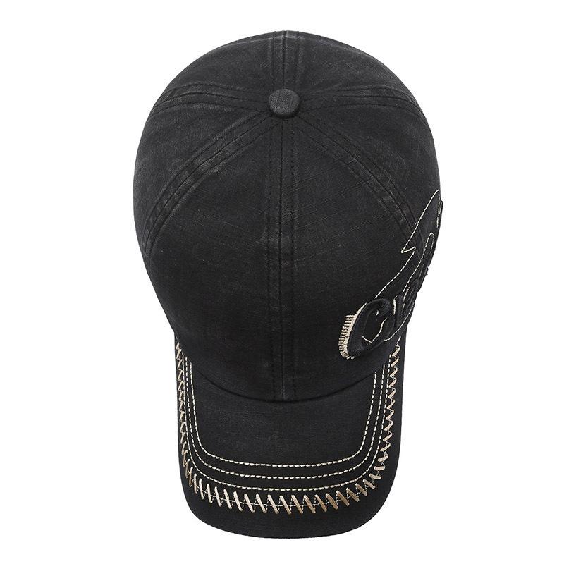 Sub-letter embroidery old versatile hat peaked cap women's outdoor street washing new soft top baseball cap men