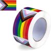 500 Pieces Gay Pride Stickers Valentine Rectangle Stickers Lgbt Love Rainbow Stripe Stickers for Lesbian Pride, Transgender Prid