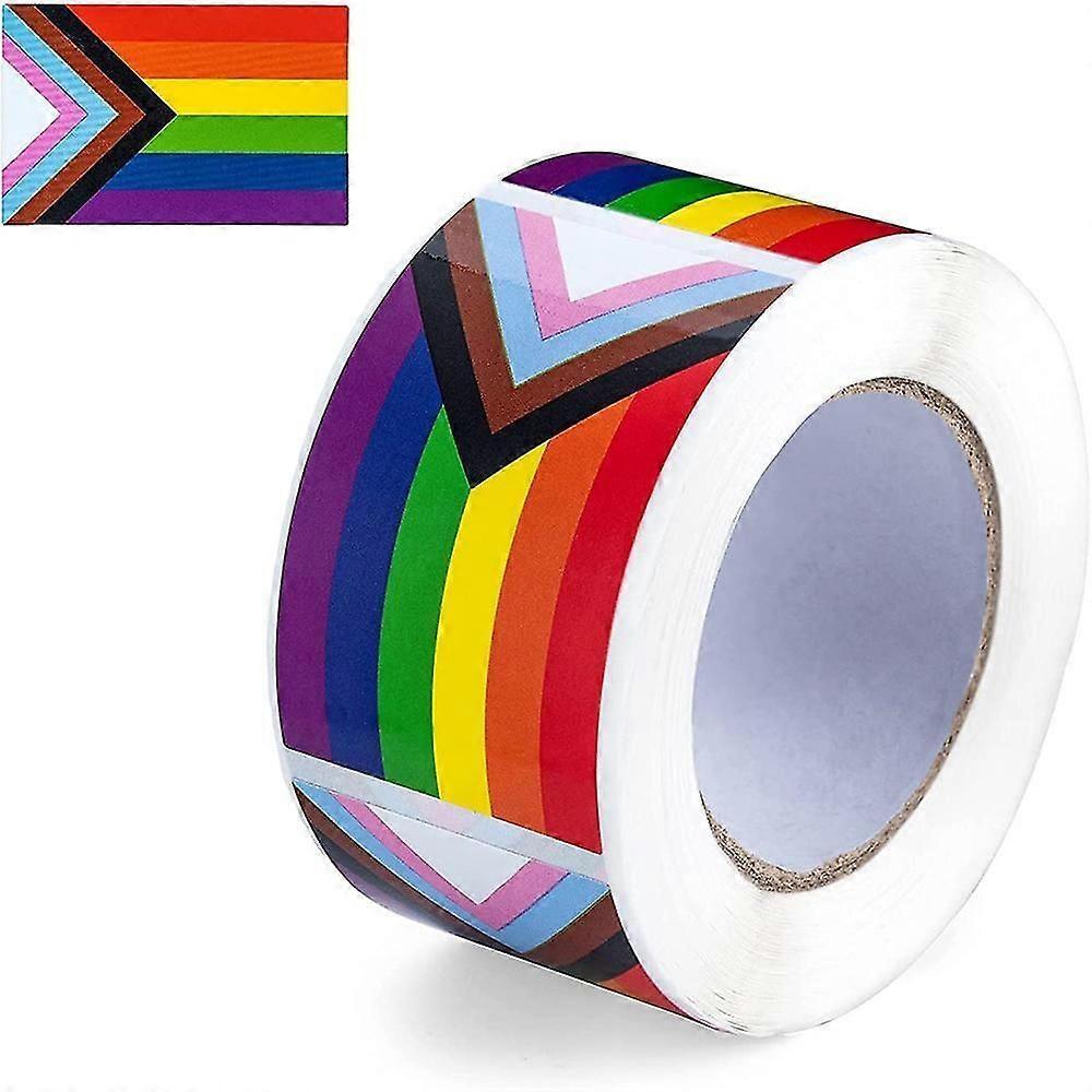 500 Pieces Gay Pride Stickers Valentine Rectangle Stickers Lgbt Love Rainbow Stripe Stickers for Lesbian Pride, Transgender Prid