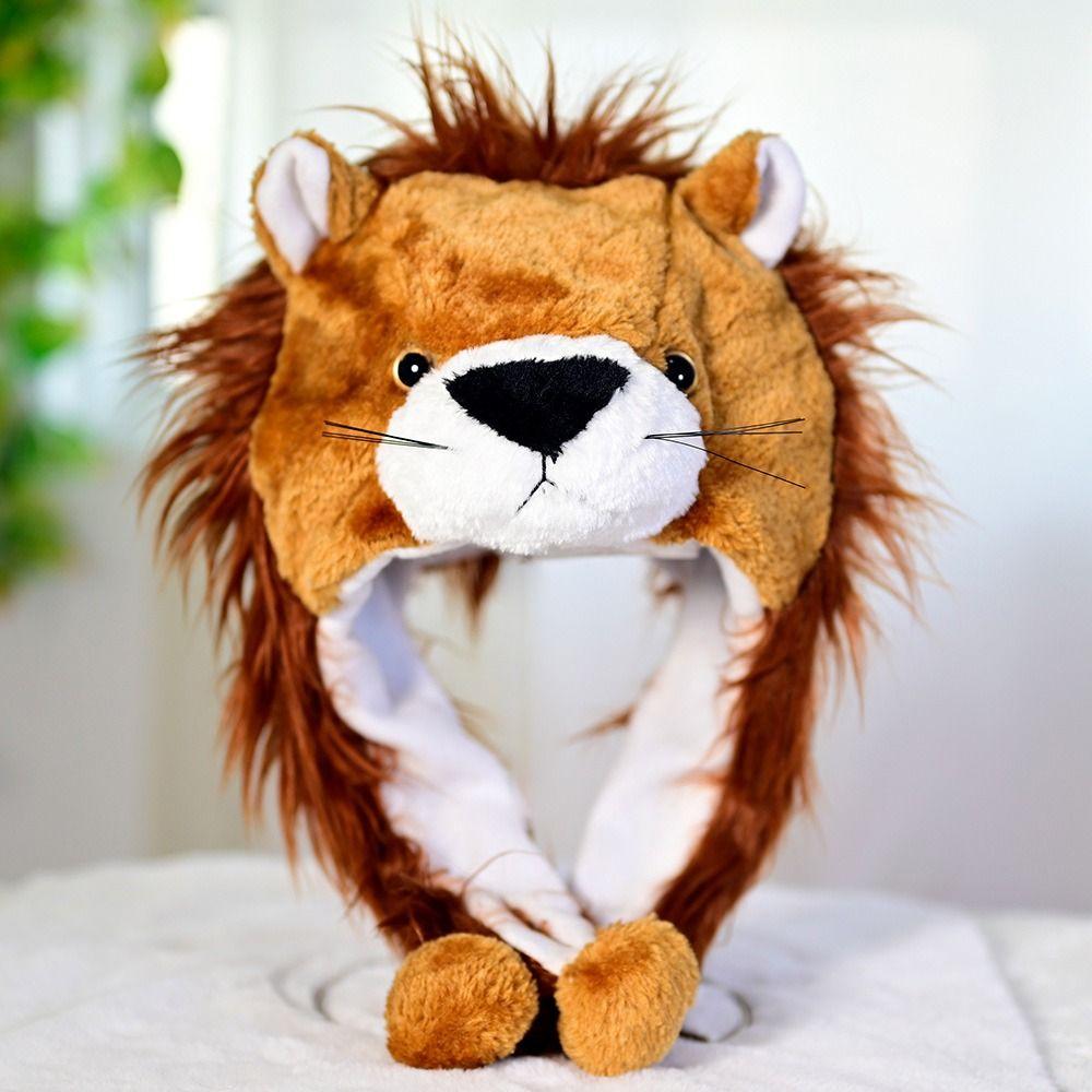 Cartoon Plush Moving Hat Animal Movable Ears Airbag Cap Funny Toys Animal Hat Headgear Winter
