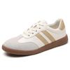 New Large-size Casual Flat Shoes Color-blocking Retro Ins Sports Shoes, German Training White Shoes for Women Sizes 35-44