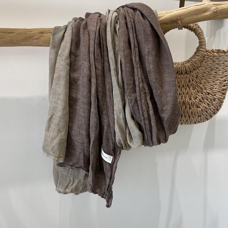 New High-end Color-blocking Sun Protection Large-size Cotton and Linen Hand Warm Shawl Versatile Linen Retro Scarf for Women