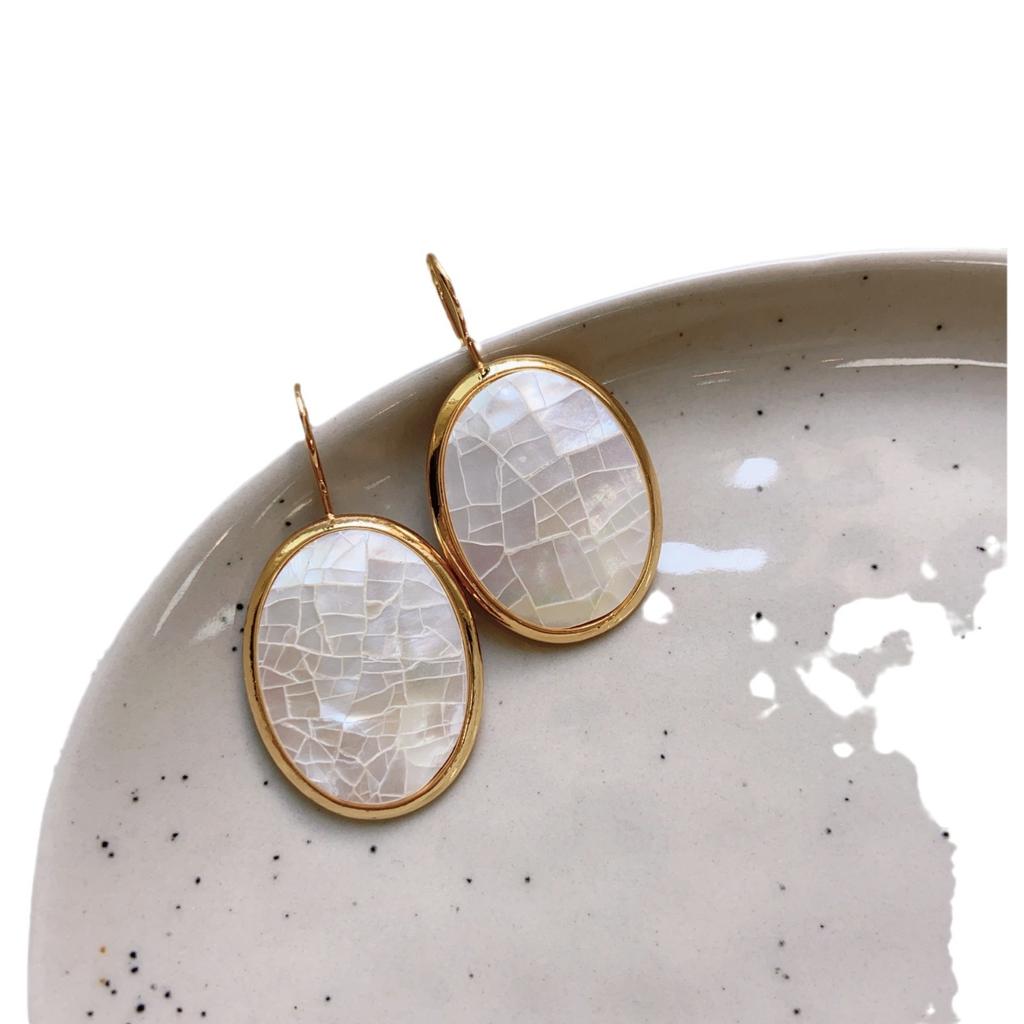 Высококлассные французские ретро серьги-ракушки, женские геометрические овальные темпераментные, нишевые и холодные, преувеличенные серьги, легкая роскошь