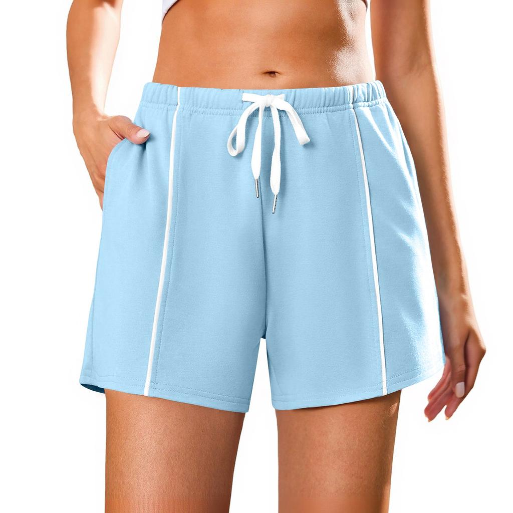Женские летние повседневные спортивные шорты с высокой талией и кулиской