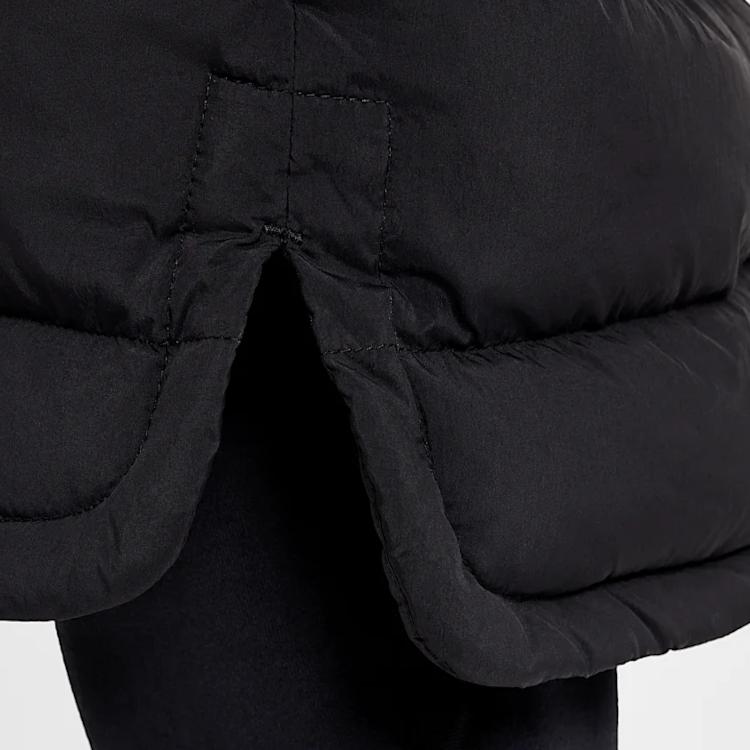 Nike Пуховик с капюшоном, модный, удобный, ветрозащитный, теплый, на утином пуху, средней длины, детские куртки, черный HV1600-010