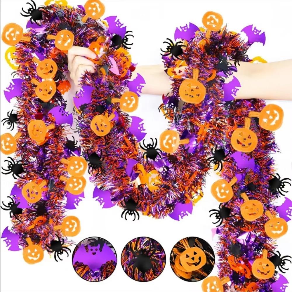 Halloween Streamers Strips Hanging Pendant Pumpkin Spider Bat Colorful Strips Garlands Happy Halloween Day Party Decor For Home