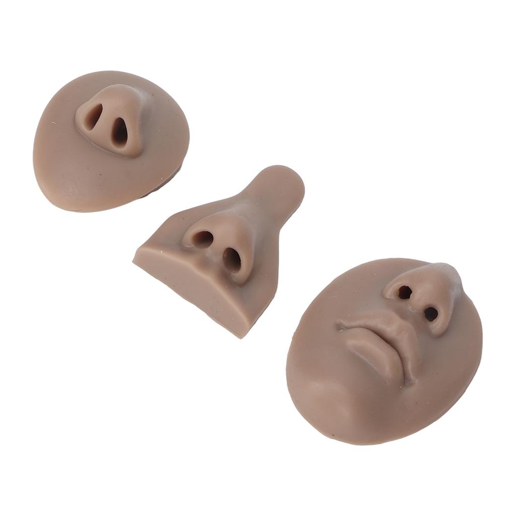 Silicone Nose Model Set Simulation 3D Soft Practice Nose Model for Nose Suture Teaching Exercise Dark Skin Color