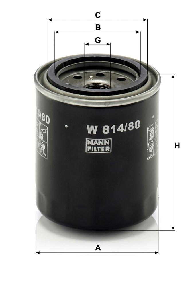 MANN (Man Filter) /Oil Element Part Number: W814/80 W814/80