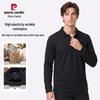 Pierre Cardin Men's Wool Blend Thickened Long-Sleeve Polo Shirt