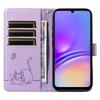 Чехол-кошелек для Samsung Galaxy A06 5G/A06 4G, кожаный чехол для телефона с тиснением кошачьего узора и ремешком на запястье