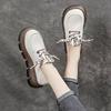 Muffin Thick-soled Women's Spring and Autumn New Comfortable Muffin-soled Small Leather Shoes Lace-up Soft-soled Single Shoes